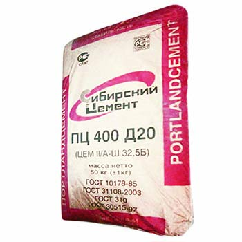 Цемент строит. сер. ПЦ400 Д20(мешок 50кг)