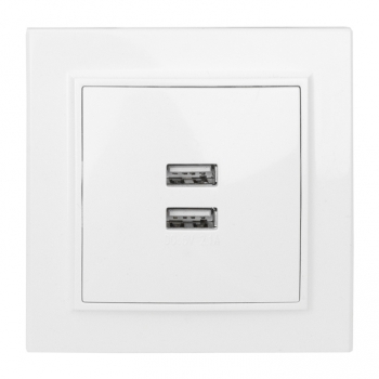 Розетка USB 2-мест. СП 2,1А белая